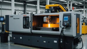 ABS injection molding machine in operation