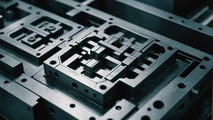 Close-up of an ABS plastic injection mold