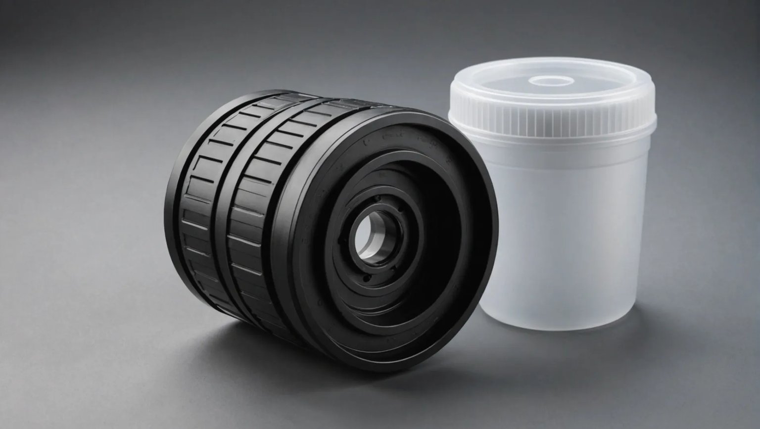 A side-by-side comparison of ABS and PP plastic items