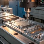 A detailed view of an advanced injection molding machine in a factory.