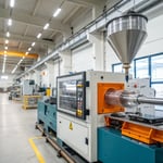 Advanced injection molding machine in a factory setting