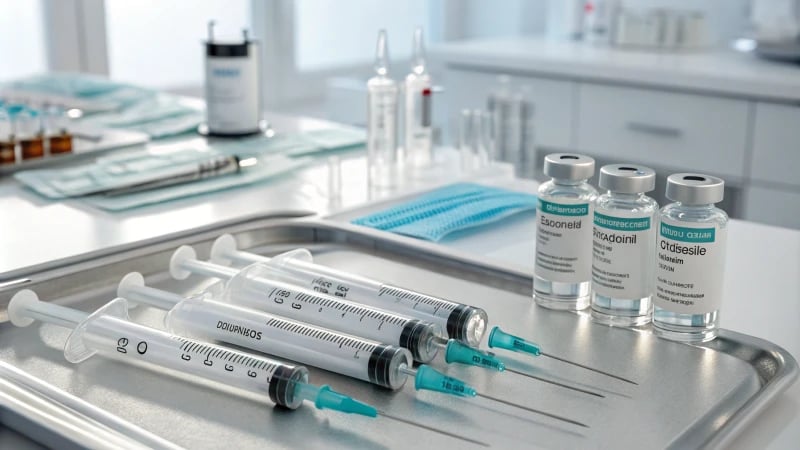 Photorealistic advanced medical packaging with syringes and infusion sets