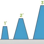 A series of four blue triangular prisms labeled 0° to 3° on a light gray base
