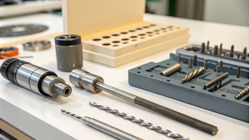 Close-up view of precision tools in a workspace
