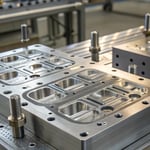 Close-up of a complex mold design