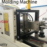 Diagram of an injection molding machine's film gate area