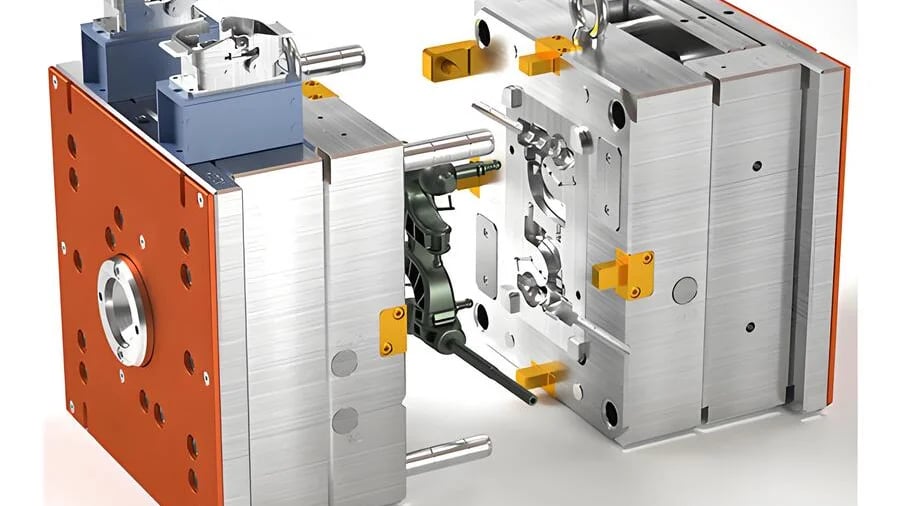 A modern ejector system in an industrial workspace