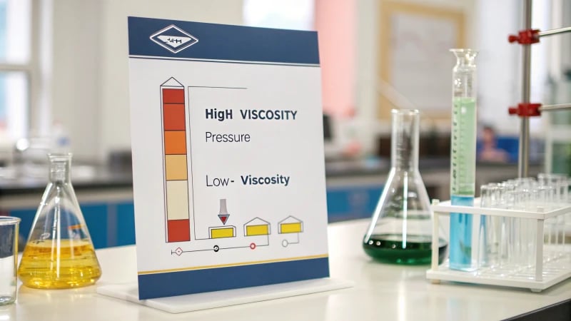 Diagram illustrating viscosity and pressure adjustment