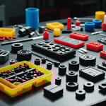 Injection molded parts with enhanced mechanical properties displayed on a workbench