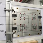 Technical diagram illustrating the dimensions of a film gate for mold design
