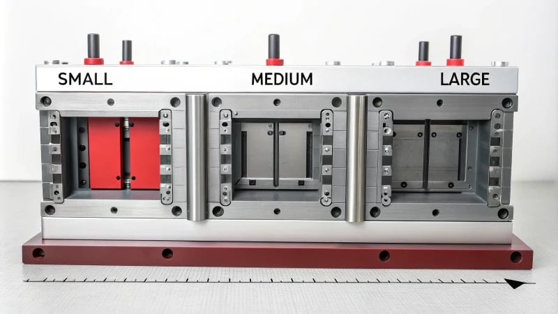 Diagram illustrating the calculation of film gate width in injection molding.