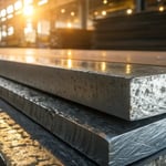 Close-up of hardened mold steel showing metallic texture