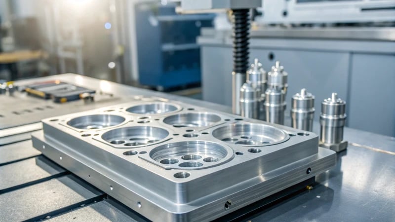 Close-up view of a high-precision mold used in manufacturing