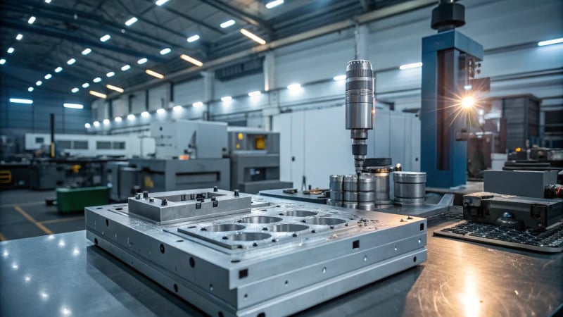 High-precision mold in a modern manufacturing workshop