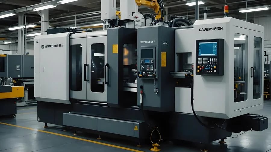 High-tech CNC milling machine in a manufacturing facility