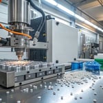 A high-tech injection molding machine in a factory