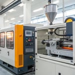 High-tech injection molding machine in operation