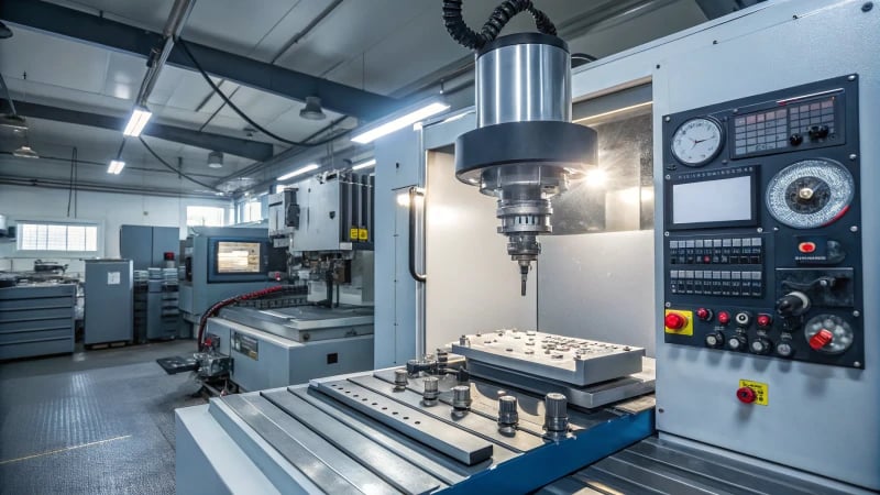 High-tech machining center in a modern manufacturing facility