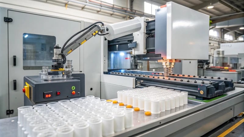 Injection Molding Machine Industrial injection molding machine in operation