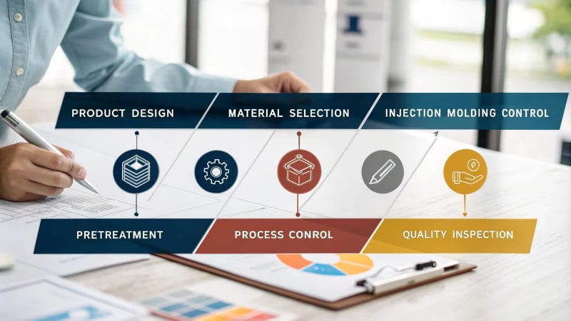 Infographic illustrating key steps in optimizing surface treatment processes