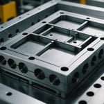 Injection mold with anti-corrosion treatment showing shiny, protected surfaces