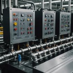 Injection mold cooling system setup with various components.