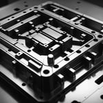 Illustration of an injection mold design with highlighted gate positions