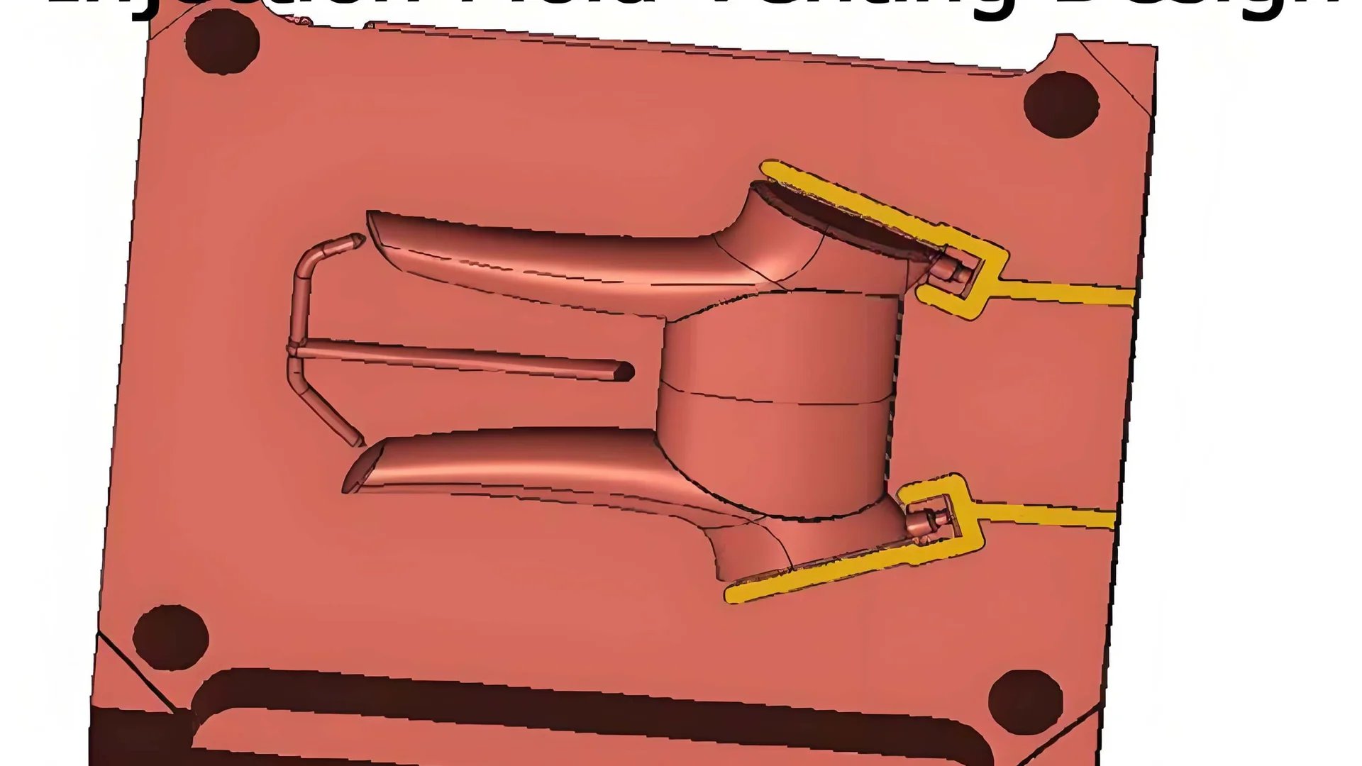 Injection Mold Exhaust System Close-up of an injection mold machine with focus on the exhaust system