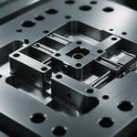 Close-up view of a polished injection mold with a reflective surface.