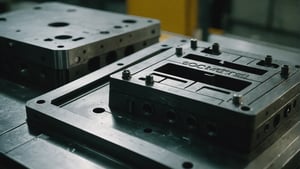 Close-up of worn injection mold with visible surface imperfections