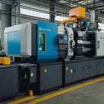 Injection molding machine with various materials and design blueprints