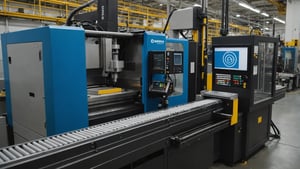 Injection molding machine with cycle time components labeled