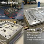 Collage of injection molding defects on a production floor