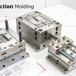 Diagram illustrating gate locations and sizes in injection molding