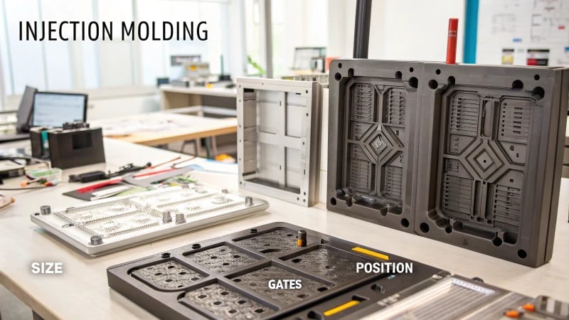 Injection Molding Gate Designs Technical illustration of injection molding gate designs