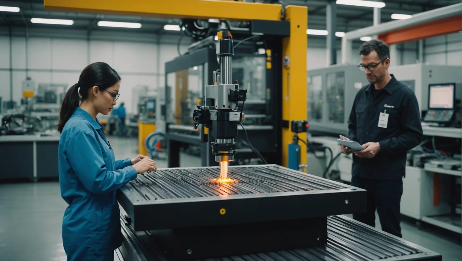 Injection molding machine with a focus on impact-resistant plastic products.