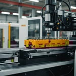 Injection molding machine with plastic parts