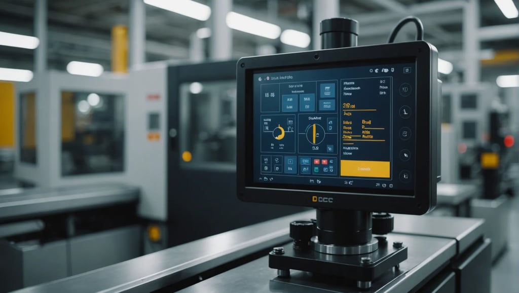 Close-up of an injection molding machine controlling liquid plastic flow