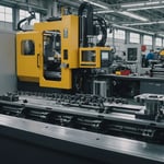 Injection molding machine producing automotive parts