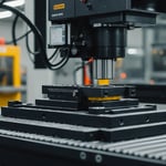 Injection molding machine demonstrating clamping process