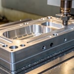 Close-up of an injection molding machine mold