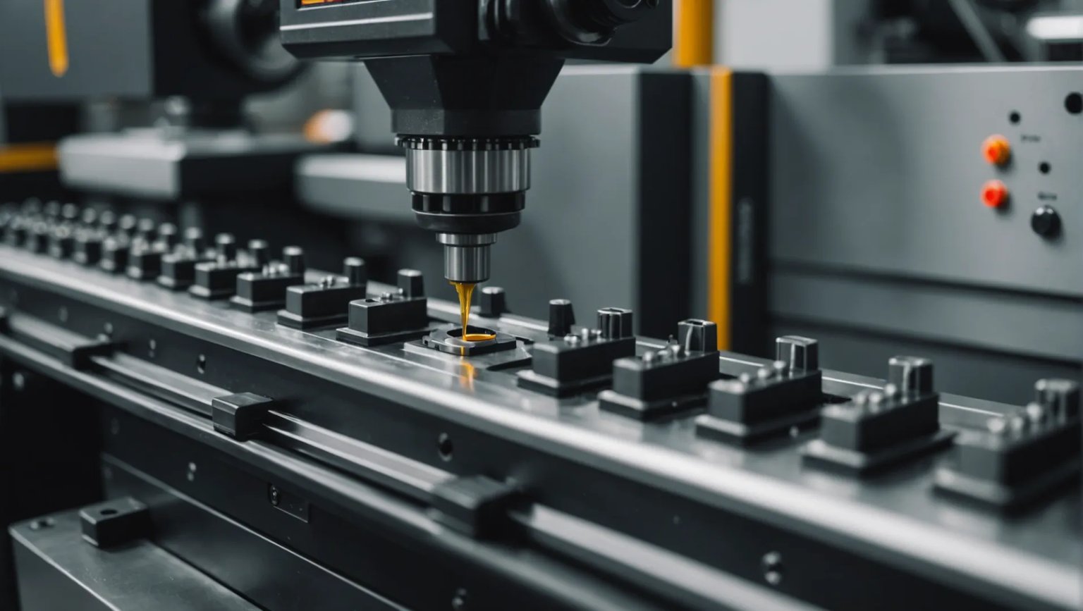 Injection molding machine with highlighted feed position