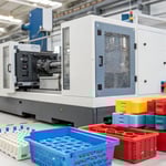 Injection molding machine in a manufacturing facility