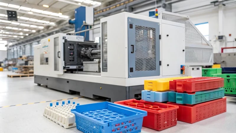 Injection Molding Machine A modern injection molding machine in a manufacturing facility