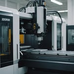 An injection molding machine in operation, producing plastic parts