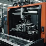 Injection molding machine creating a plastic car toy