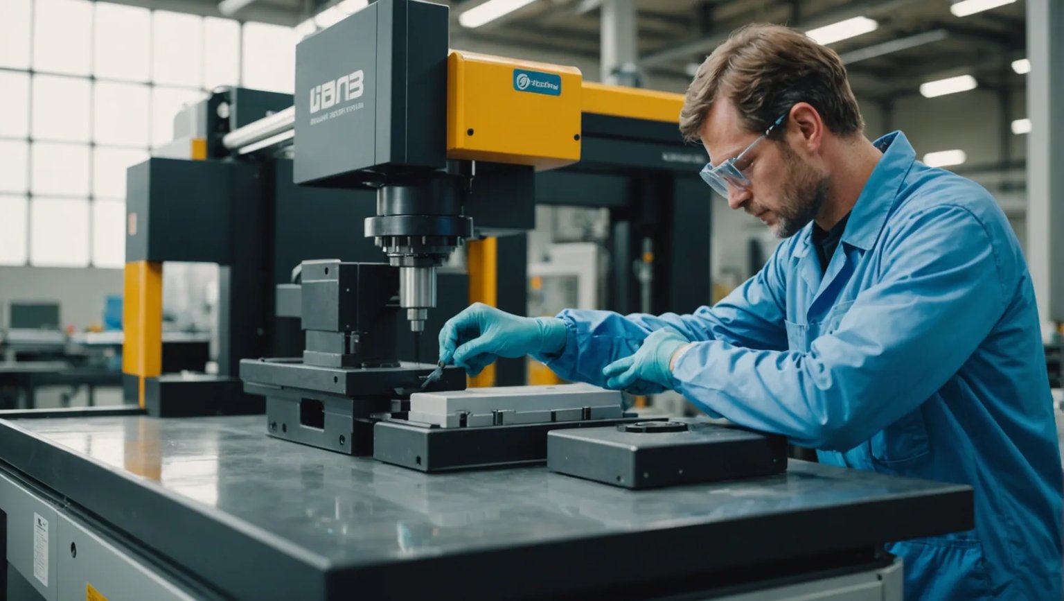 Injection molding machine producing plastic fan components