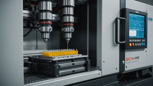 Injection molding machine with precision mold design