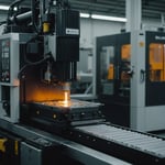 Injection molding machine in operation, showcasing precise mold filling