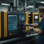 Injection molding process with plastic material